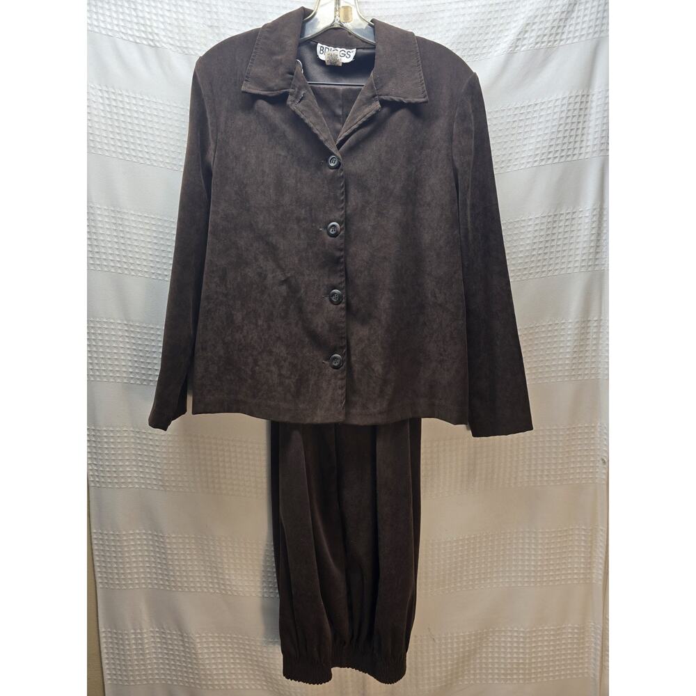 Briggs Petite Pants Suit Brown Blazer Suit Size Medium